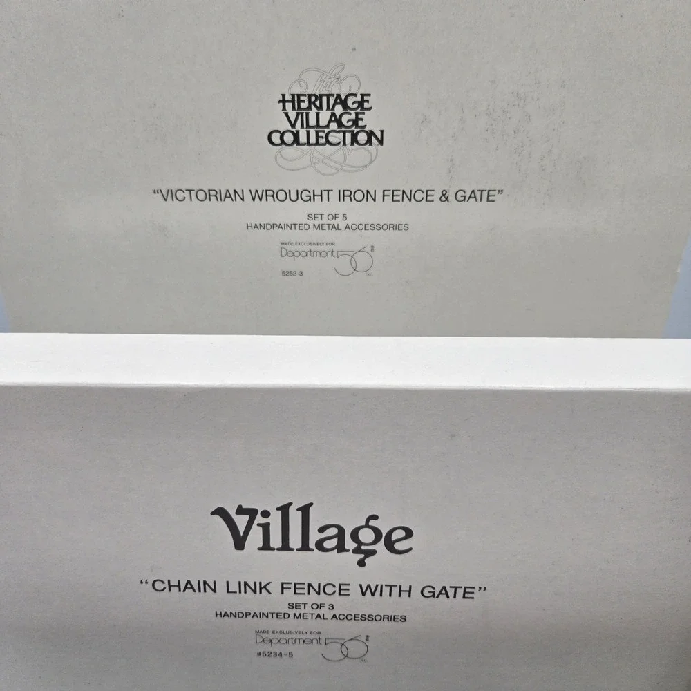 Vtg Dept 56 Mixed Lot Village Wrought Iron Gate and Fence & Estensions In Box